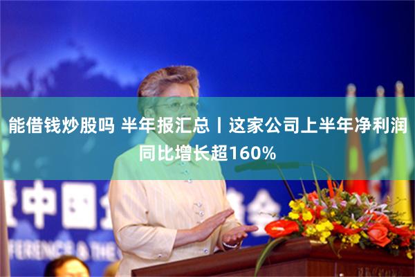 能借钱炒股吗 半年报汇总丨这家公司上半年净利润同比增长超160%