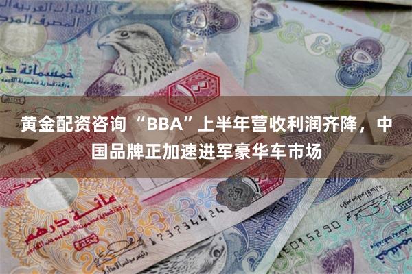 黄金配资咨询 “BBA”上半年营收利润齐降，中国品牌正加速进军豪华车市场