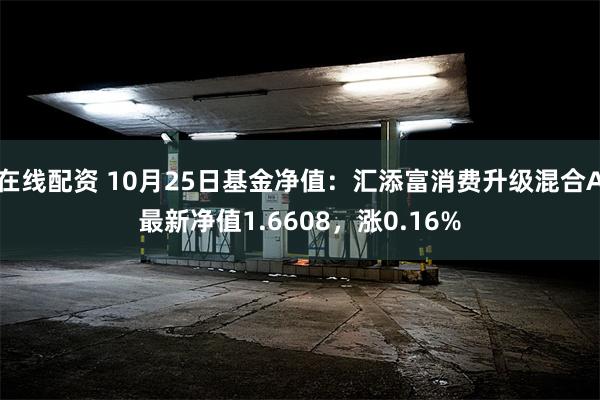 在线配资 10月25日基金净值：汇添富消费升级混合A最新净值1.6608，涨0.16%