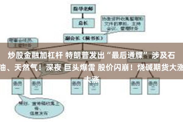 炒股金融加杠杆 特朗普发出“最后通牒” 涉及石油、天然气！深夜 巨头爆雷 股价闪崩！烧碱期货大涨