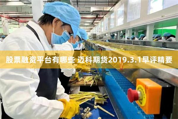 股票融资平台有哪些 迈科期货2019.3.1早评精要